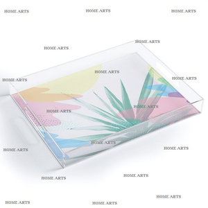 Bandeja de Servicio de Alimentos de Acrílico de Primera Calidad, Diseño Moderno, Forma Rectangular, Bandeja para Servir Té y Café en Venta - Product Image 6