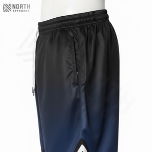 Shorts de plage pour hommes en polyester/coton à taille élastique, imprimé décontracté, séchage rapide, fermeture à cordon - Product Image 5