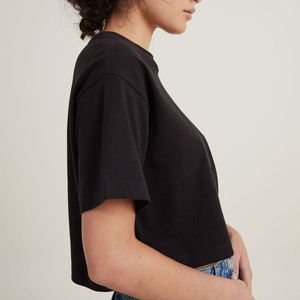 เสื้อยืดแขนสั้นสำหรับผู้หญิงเสื้อยืดครอปแขนสั้นลำลองโอเวอร์ไซส์ผ้าคอตตอน100% ฤดูร้อน2025 - Product Image 6