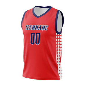 Camiseta de Baloncesto Roja Personalizada al por Mayor para Adultos, Nuevo Diseño, Impresión por Sublimación, Uniforme Transpirable, Precio Económico, Suministro de Fábrica OEM - Product Image 4