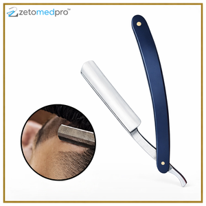 Rasoir droit ZetomedPro avec manche noir doux au toucher, outil de barbier professionnel - Product Image 4