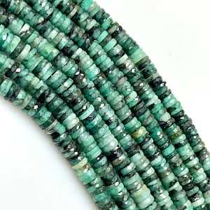 Pierre précieuse émeraude verte naturelle taille de coupe 6-8mm perles brin perles à facettes de qualité supérieure pierre précieuse de guérison pour la fabrication de bijoux - Product Image 4