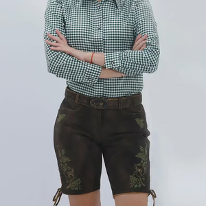 Authentique allemand Lederhosen pour hommes bavarois Oktoberfest Shorts traditionnels en cuir suédé acheteurs de tenues de festival en gros - Product Image 1