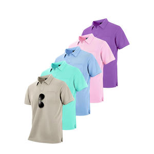 Chemises polo pour hommes à manches longues personnalisables pour le printemps/été, tissu jersey respirant avec motif uni à col montant - Product Image 5