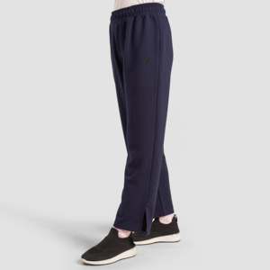 Pantalon décontracté en maille gaufrée bleu marine, confortable, respirant, taille haute, imprimé, avec fermeture élastique, coupe ample pour toutes les saisons - Product Image 1