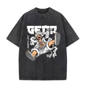 เสื้อยืดคอกลมแขนสั้นอะนิเมะโอเวอร์ไซส์สำหรับผู้ชายพิมพ์ลายเสื้อยืดผ้าฝ้ายซัก Y2k สำหรับผู้หญิงและผู้ชาย - Product Image 3