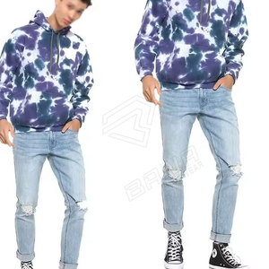 Vente en gros de sweats à capuche pour hommes, personnalisés avec broderie de patch, d'hiver, coupe oversize, effet usé, délavé à l'acide, en polyester/coton épais - Product Image 5