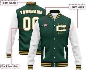 Chaqueta universitaria bordada con nombre y número personalizados sublimados, ideal para equipos y organizaciones deportivas - Product Image 2