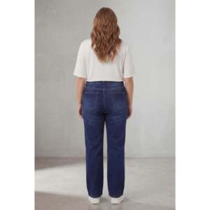 Jean pour femme grande taille bleu marine avec détails déchirés aux genoux - Product Image 5