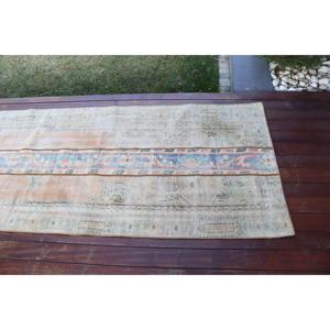 3x6.3 ft Rug, Vintage Turkish Rug, <b>Brown</b> <b>Wool</b> Rug - Product Image 3