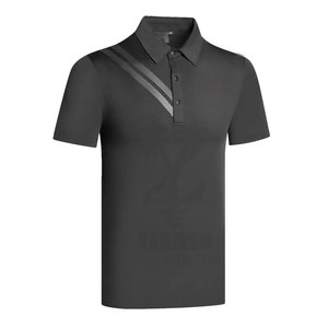 เสื้อกอล์ฟผู้ชายปี 2023 ขายส่ง บริการ OEM ทรงเข้ารูป แขนสั้น ผ้าฝ้าย/ใยไผ่ ถักทอ แห้งเร็ว ระบายอากาศดี สีพื้น - Product Image 4