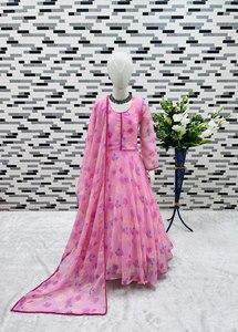 Prêt à porter Bonne qualité Vêtements pour enfants Fox Georgette Digital Print Work Fancy Designer Gowns Modeste Traditional Muslim Clothing - Product Image 3