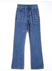 2025 venta al por mayor de ropa de moda de calidad superior pantalones de mezclilla de mujer cremallera personalizada Fly Ripped detalle pantalones vaqueros sueltos de pierna ancha - Product Image 5