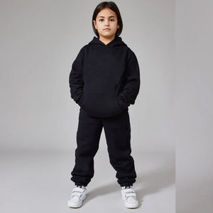 Conjunto de 2 Piezas de Algodón de Moda, Precio al por Mayor, con Logotipo Personalizado, Sudadera con Cremallera y Pantalones Deportivos de Felpa Francesa para Niños - Product Image 2