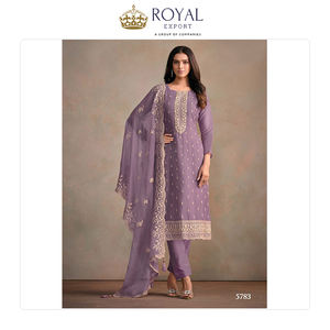 Fournisseur professionnel en vrac vendant une fausse Georgette de style indien avec broderie costume Salwar pour vêtements de créateur - Product Image 2