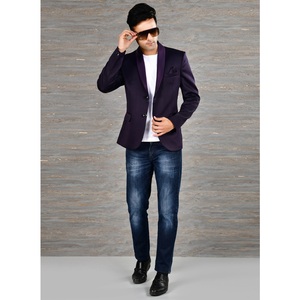 Blazer violet moderne à simple boutonnage pour tenues professionnelles et semi-casual, disponible pour l'exportation – Prix compétitif - Product Image 1