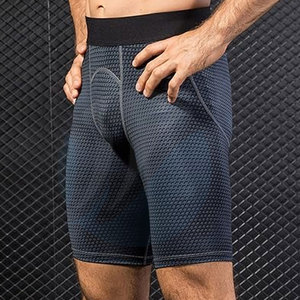 Gran oferta de pantalones cortos de compresión para hombre, hechos a medida con estilo único, cintura elástica, cierre de cintura media, informal para adultos, MOQ bajo - Product Image 4