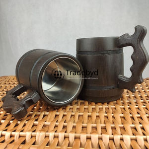 เหยือกไม้ดีไซน์กว้างงานหัตถกรรมที่ยั่งยืนสำหรับเครื่องดื่มร้อนโดย tradebyd - Product Image 3