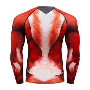 Logo personnalisé imprimé Compression Shirt vierge MMA Rash Guard sublimé Bjj Rash Guards pour hommes - Product Image 3