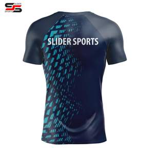 T-shirt de compression pour homme en spandex imprimé par sublimation, à séchage rapide, manches longues, sous-vêtement de sport, course à pied, protection contre les éruptions cutanées - Product Image 2