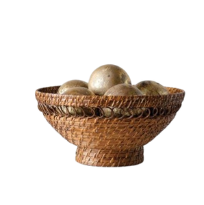 Utensilios de cocina y restaurante, cuenco de ratán de forma redonda, cuenco para servir, cuenco para fruta, mesa y comedor, accesorios - Product Image 1