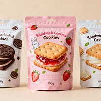 Sachet d'emballage pour biscuits et snacks, en plastique MOPP, écologique, personnalisé avec logo, résistant à l'humidité, de qualité supérieure
