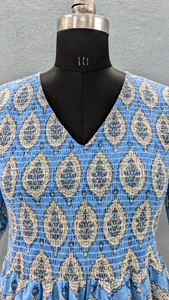 Robe maxi indienne en coton voile, écologique, lavable, élégante et douce, imprimée à la main, pour l'été - Product Image 2