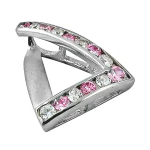 Colgante con Dije de Piedras Preciosas Rosadas y Blancas, Chapado en Oro Rosa y Rodio, para Uso Diario de Mujeres - Product Image 2