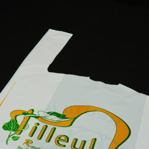 OEM/ODM 100% Sac de T-Shirt compostable avec impression de poignée de gilet Sac de T-shirt de supermarché personnalisé Fournisseur du Vietnam - Product Image 3