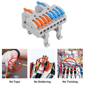 Conector de Cable de Cobre Automotriz, 600V, Divisor de Conductor Rápido, Bloques de Terminales de Cable LED Enchufables, Conexión Montable en Riel - Product Image 4