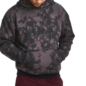 Sweat-shirts à capuche tie-dye pour hommes, fabrication sur mesure OEM, séchage rapide, respirant, vêtements de rue, tissu mélangé coton pour la saison d'automne - Product Image 2