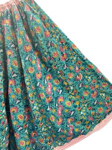 Belles conceptions florales main bloc impression Unique fleur motif tissu de coton léger pour l'été tenue décontractée doux - Product Image 3