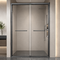 Cabine de douche / cloison en verre trempé sur mesure pour salle de bain - Système de porte coulissante pour la séparation des zones humides et sèches