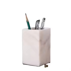Creative Design Marble <b>Pen</b> Holder White Desk <b>Organizer</b> Storage Rack Amazing Design <b>Pen</b> & Pencil Storage Box Low Price - Product Image 3