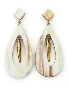 Prix de gros direct pour fabriqués à la main Vintage corne de buffle boucles d'oreilles forte demande pour les femmes filles tenue de fête de mariage inde - Product Image 4