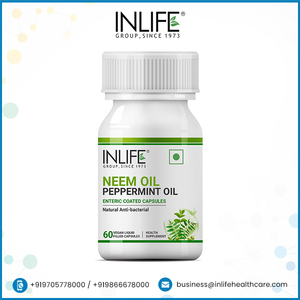 Meilleures ventes de capsules d'huile de neem et de menthe poivrée Soutien digestif naturel pour adultes Revêtement entérique Sans danger pour les femmes enceintes - Product Image 2