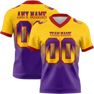 Maillot de football américain en maille respirante avec drapeau style dégradé forme carrée authentique adaptée aux sports scolaires - Product Image 3