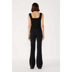 Pantalon évasé en coton avec détail de taille sécurisée - Product Image 6