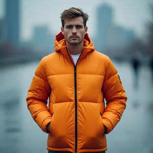 Venta al por mayor Casual Streetwear chaqueta acolchada abrigo hombres acolchado a prueba de viento cremallera con capucha abajo chaqueta de los hombres - Product Image 3