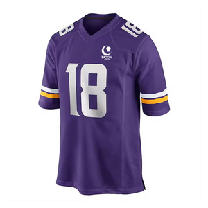 Camiseta de fútbol americano personalizable de MOQ bajo-Ropa deportiva de poliéster 100% transpirable de manga corta - Product Image 6