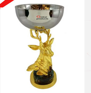 Cuenco de servicio decorativo de boda y fiesta con acabado dorado de metal de forma redonda de alta calidad para restaurante y bar de hotel - Product Image 5