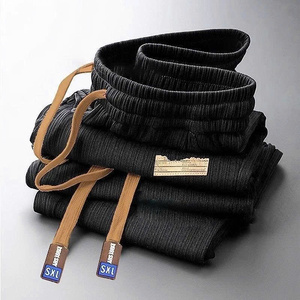 กางเกงขาตรงผ้าไอซ์ซิลค์สำหรับผู้ชายกางเกงทรงหลวมเข้ารูป - Product Image 4