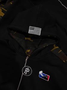 Sudadera Reversible de Camuflaje Personalizable para Hombre con Cremallera Bordada y Bolsillo Tipo Canguro, Diseño Sólido - Product Image 4