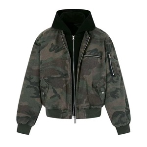 Chaqueta Vintage de Estilo Urbano Hip Hop, Chaqueta Holgada de Forro Polar Personalizada, Chaqueta con Capucha y Cremallera, Resistente al Viento para Hombre - Product Image 1