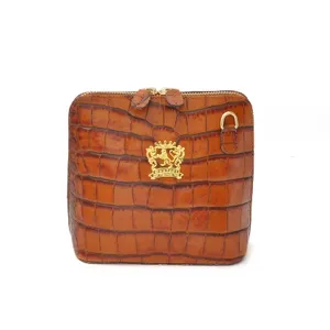 Made in italy, Volterra Lady Bag in genuine leather - King Cognac