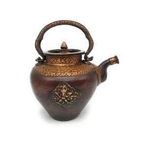 Bouilloire à thé en laiton en gros avec support en laiton, style américain, avec couvercle et poignée, pour la maison, la cuisine, la vaisselle, utilisation décorative pour le café - Product Image 6