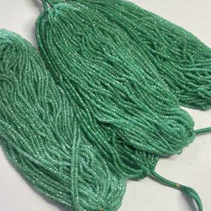 Cuentas de Esmeralda Zambiana Verde Natural de 2mm 3mm, Piedras Preciosas Facetadas en Forma de Rondelle para la Creación de Joyas, Hechas a Mano en India, IGI - Product Image 2