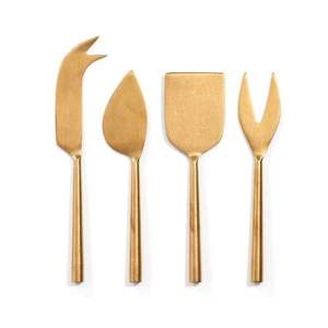 Set de service à fromage décoratif avec lames polies et poignées en bois conçues pour l'intérieur et la fonction de la salle à manger décorative - Product Image 5