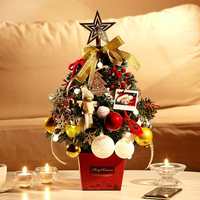 Nouvelle Collection 2027 : Mini Sapin de Noël Artificiel Floqué en PE, 30cm et 40cm, pour Décoration de Bureau et Fêtes de Fin d'Année