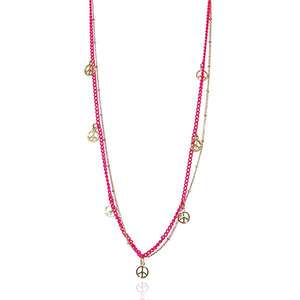 Urthn Gold-Plated Double Chain Statement <b>Necklace</b> Trendy Religious Alloy Copper Brass with Diamond Pearl 1104003 Perfect Gift - Product Image 1